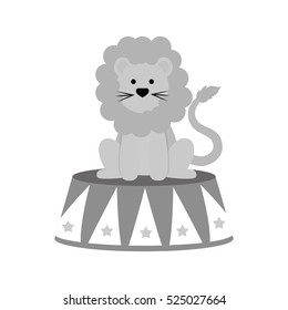 Circus lion cartoon icon vector illustration graphic design