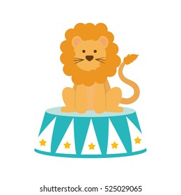 Circus lion cartoon icon vector illustration graphic design