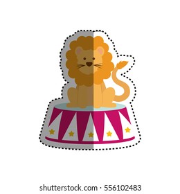 Circus lion cartoon icon vector illustration graphic design