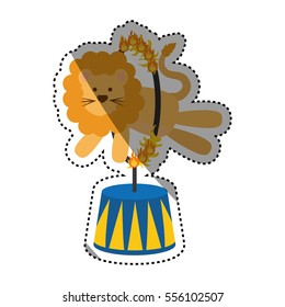Circus lion cartoon icon vector illustration graphic design