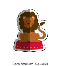 Circus lion cartoon icon vector illustration graphic design