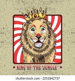 Circus Lion Clown Vector Illustration