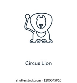 Circus Lion concept line icon. Linear Circus Lion concept outline symbol design. This simple element illustration can be used for web and mobile UI/UX.