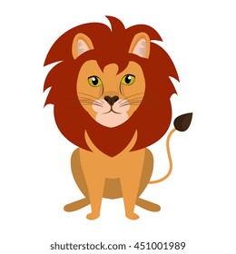 Circus lion feline cartoon design, vector illustration graphic.