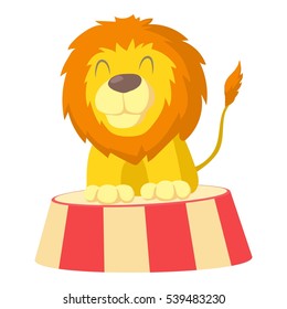 Circus lion icon. Cartoon illustration of circus lion vector icon for web design