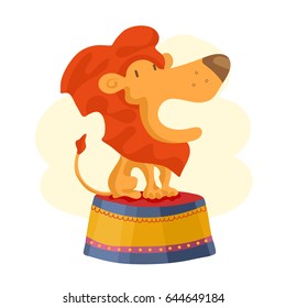 Circus lion icon. Cartoon illustration of circus lion vector icon for web design