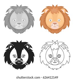 Circus lion icon in cartoon style isolated on white background. Circus symbol stock vector illustration.