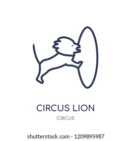 Circus Lion icon. Circus Lion linear symbol design from Circus collection. Simple outline element vector illustration on white background.