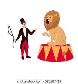 Circus Lion With Tamer