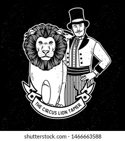 The Circus Lion Tamer. Vector Illustration.
