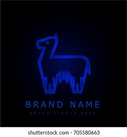 Circus Llama blue chromium metallic logo