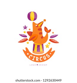 Circus logo design, carnival, festive, circus show label, badge, hand drawn template of flyear, poster, banner, invitation vector Illustration