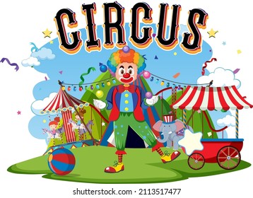 Circus Logo Design Clown Performance Illustration Stock Vector (Royalty ...