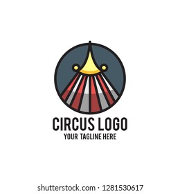 circus logo vector with pyramid shape concept white