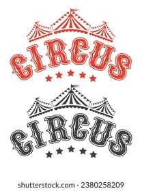 Circus logo. Vector set isolated on white background.