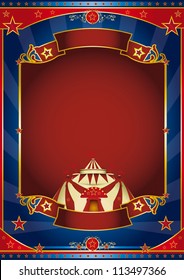 Circus magic red frame. a circus poster for your advertising.