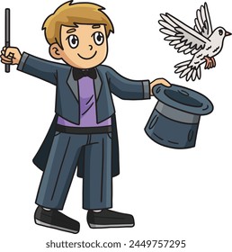 Mago de circo con Clipart de dibujos animados Hat Dove 