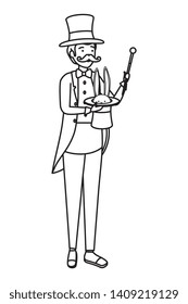 circus magician with hat and rabbit