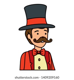 circus magician with hat vector illustration