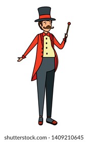 circus magician with hat and wand