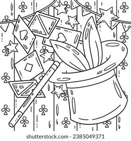 Circus Magician Top Hat Coloring Page for Kids
