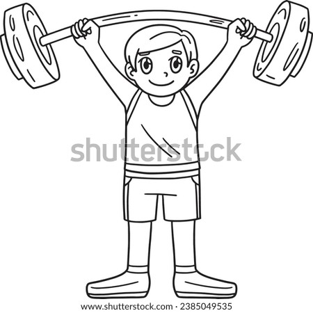 Circus Man with Barbell Isolated Coloring Page