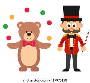 circus man and bear