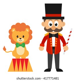 circus man and lion