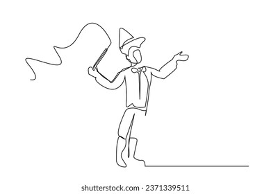 circus man whip entertainment industry line art design