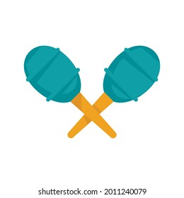 Circus maracas icon. Flat illustration of circus maracas vector icon isolated on white background
