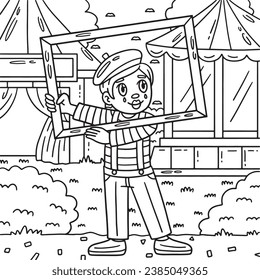 Circus Mime Coloring Page for Kids