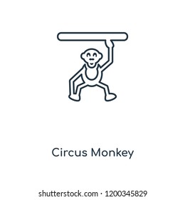 Circus Monkey concept line icon. Linear Circus Monkey concept outline symbol design. This simple element illustration can be used for web and mobile UI/UX.