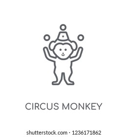 Circus Monkey linear icon. Modern outline Circus Monkey logo concept on white background from Circus collection. Suitable for use on web apps, mobile apps and print media.