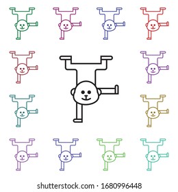 Circus monkey multi color style icon. Simple thin line, outline vector of carnival and amusement icons for ui and ux, website or mobile application
