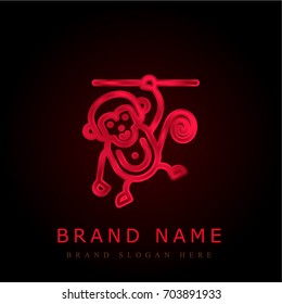 Circus Monkey red chromium metallic logo