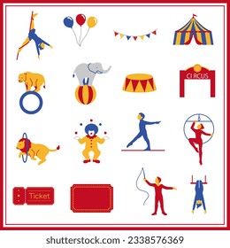 Circus Multiple Illustration Set :  Vector