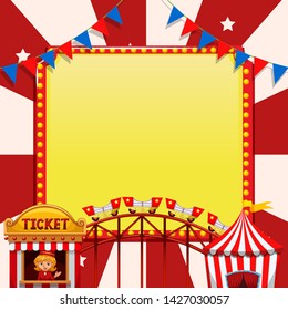 A circus note template illustration