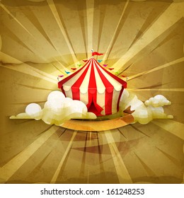 Circus, old style vector background