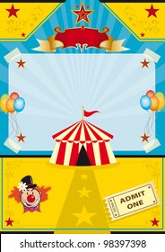 Circus on the beach. A circus tent on a beach! New background for a poster.