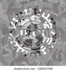 Circus on grey camo texture