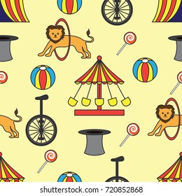 circus ornament seamless pattern. vector illustration