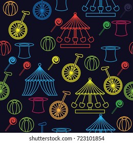circus ornament seamless pattern. vector illustration
