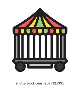 Circus outline color, mini illustration icon. use for modern concept, print, UI, UX kit, web and app development. Vector EPS 10, related to entertainment, festival, funfair and hobbies.