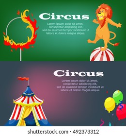 Circus. Part 2. Collection of circus banners. Vector illustration for brochures, leaflets, flyers, invitation cards, banners.