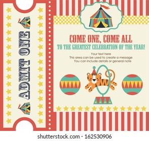 circus party card design. vector illustration