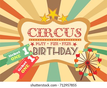 Circus party invitation card