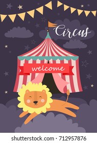 Circus party invitation card