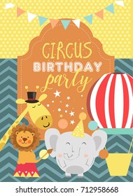 Circus party invitation card
