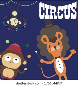 fiesta de circo. Afiche del circo. Ilustración del vector