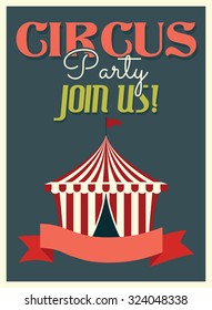 Circus party retro poster